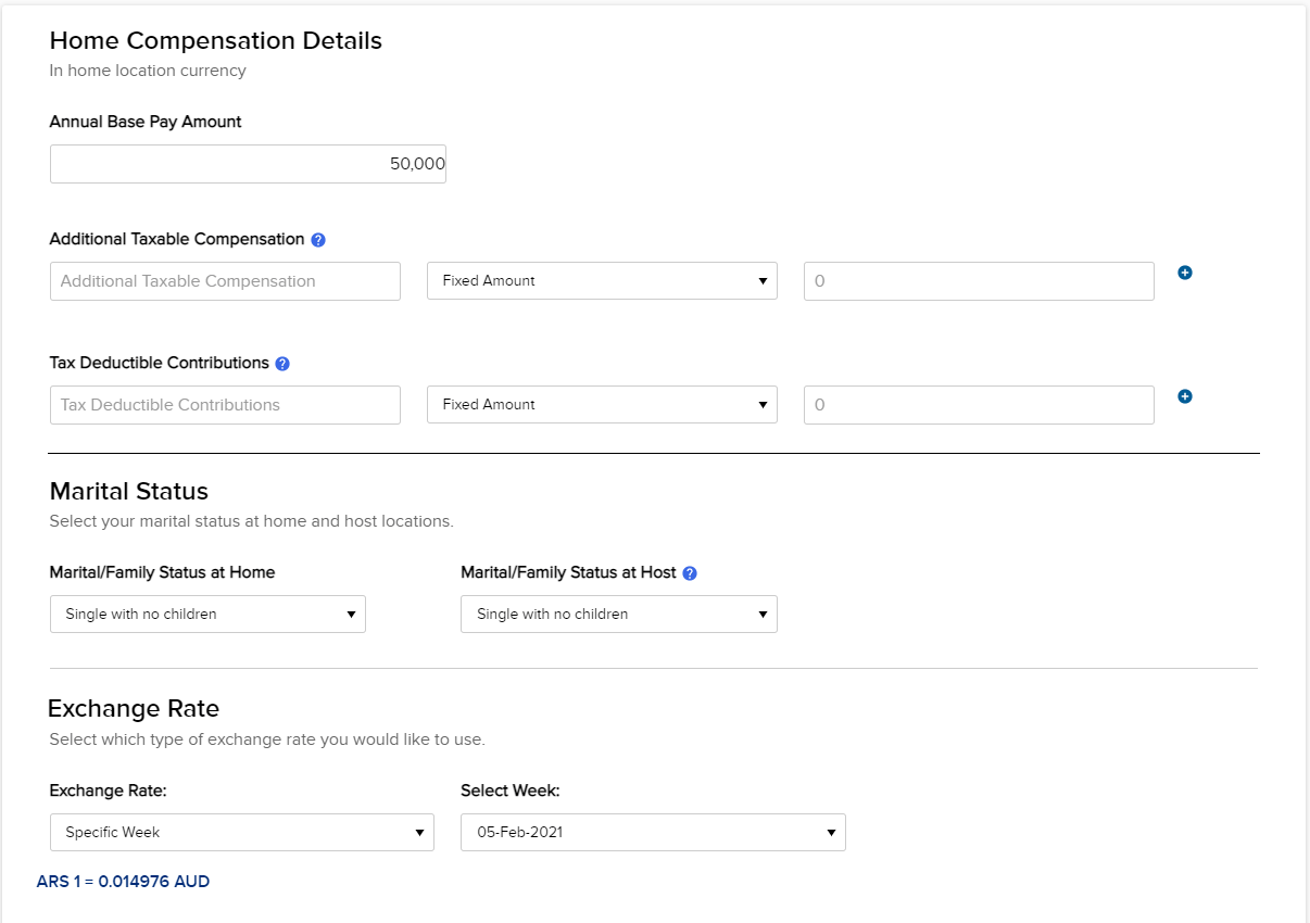 Screenshot of  output details from a Compensation Localizer calculation